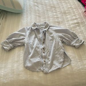 Free people balloon short sleeve button up top